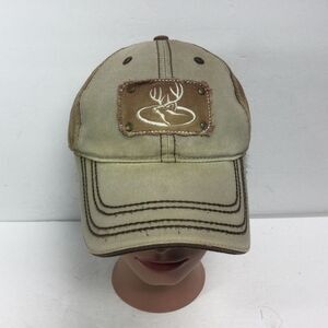 Primos khaki Tan Hunting Hat Deer Patch Logo‎ distressed baseball cap Strap Back